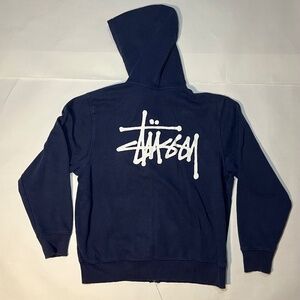 Stussy Navy Hoodie Mens M
